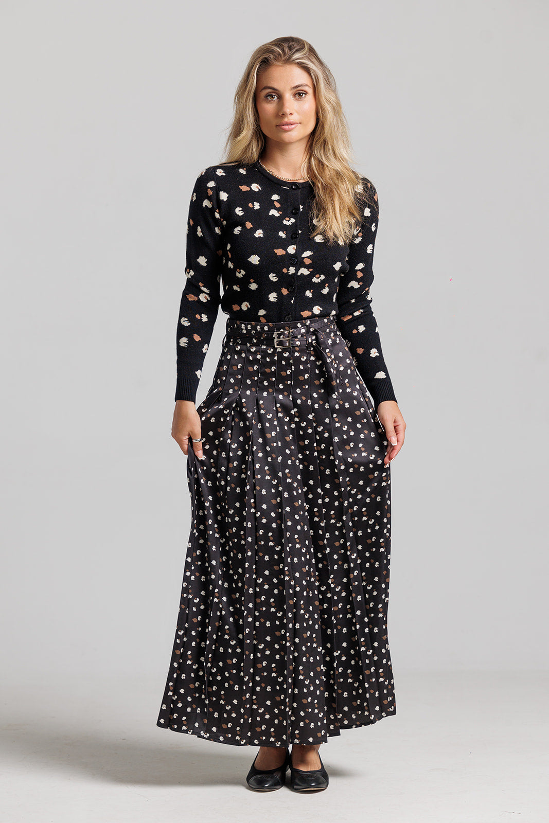 Printed Cardigan - Black
