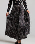 Printed Pleated Skirt - Black