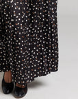 Printed Pleated Skirt - Black