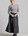 Wool Polka Dot Skirt - Grey