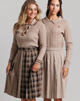 Double Plaid Skirt - Blue