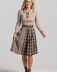 Double Plaid Skirt - Blue