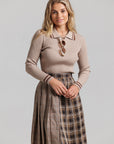 Double Plaid Skirt - Blue