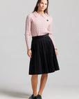 Corduroy Pleated Skirt - Black