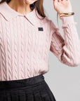 Leather Logo Sweater - Pink