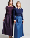 Pinstripe Midi - Plum