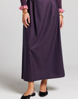 Pinstripe Midi - Plum