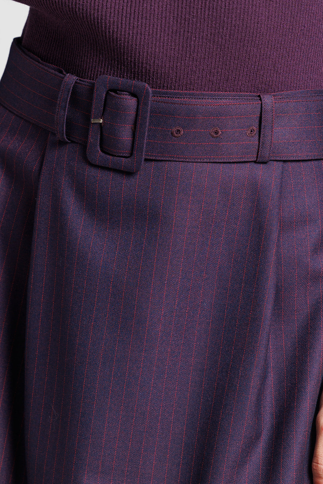 Pinstripe Midi - Plum