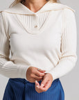 Layered Vest Sweater - Cream