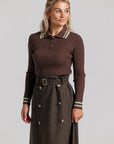 Striped Polo - Brown & Green