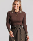 Striped Polo - Brown & Green