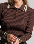 Striped Polo - Brown & Green
