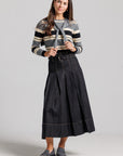 Striped Shrug Sweater - Grey