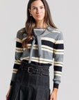 Striped Shrug Sweater - Grey
