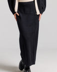 Knit Midi Skirt - Black & Cream