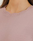 Scalloped Ruffle Maxi Mauve