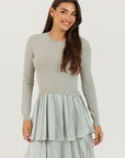 Scalloped Ruffle Maxi Sage