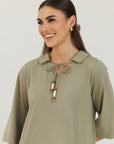 Cotton Charm Dress Sage Green