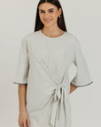 Cotton Stitch Dress Grey