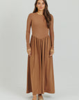 V maxi Dress Chocolate