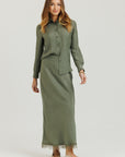 Lace Slip Skirt Sage Green