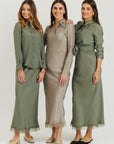 Lace Slip Skirt Sage Green
