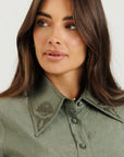 Embroidered Blouse Sage Green