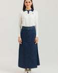 Pinstripe Denim Skirt