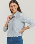 Scalloped Blouse Blue