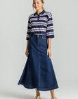 Chain Denim Skirt Blue