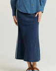 Navy Seam Slip Skirt
