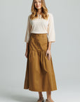 Drop Waist Skirt Brown