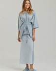 Wrap Tie Tee Powder blue