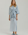 Gingham Slip Skirt Powder Blue