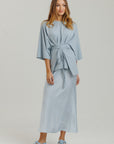 Gingham Slip Skirt Powder Blue
