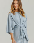 Wrap Tie Tee Powder blue