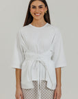 Wrap Tie Tee White