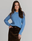 Collar Knit Sweater , Powder Blue