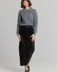 Grey Corduroy Skirt