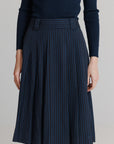 Pinstripe Skirt Navy