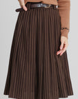 Pinstripe Skirt Brown