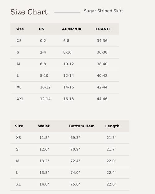 size chart