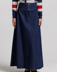 Buckle Denim Skirt - Blue