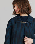 Pinstripe jacket, navy