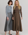 Fit and flare skirt brown