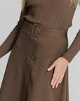 Fit and flare skirt brown