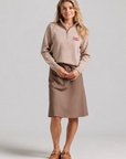 Coastal Sweater - Tan & Red