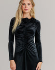Velvet Rosette dress black