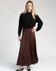 Bordeaux Suede Panel Skirt