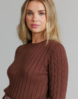 Cropped ribbed sweater brown